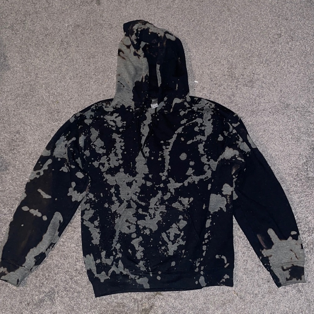 Custom made, Black bleached Gildan hoodie.